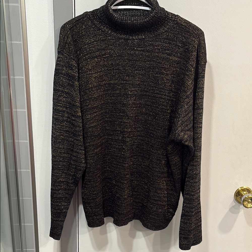 Black and Gold Turtleneck Sweater